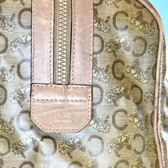 Vintage Céline CELINE C Macadam Horse Carriage Hand Bag Beige PVC Leather - Picture 5 of 10